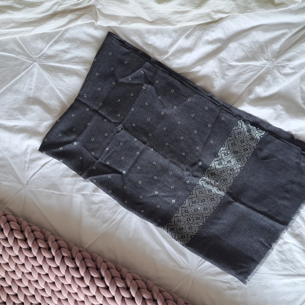 Gray Scarf with Silver Accents